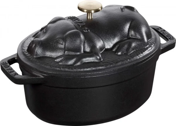 Staub Cocotte Schwein In Schwarz 1