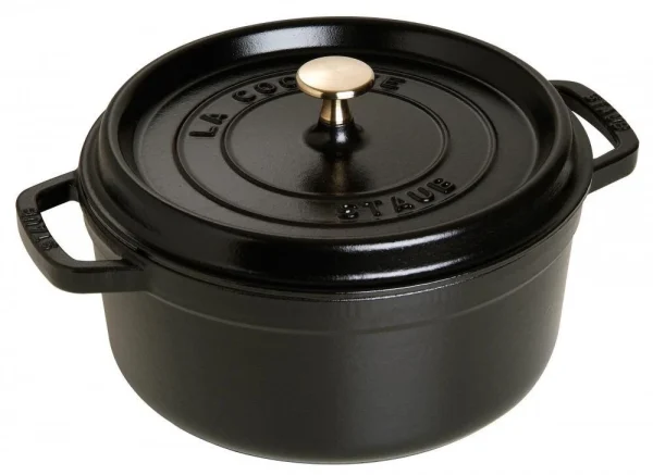 Staub Cocotte Rund Aus Gusseisen In Schwarz 1