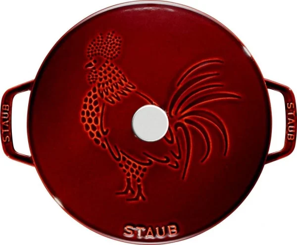 Staub Bräter La Marmite Mit Hahn-Dekor In Grenadine 4