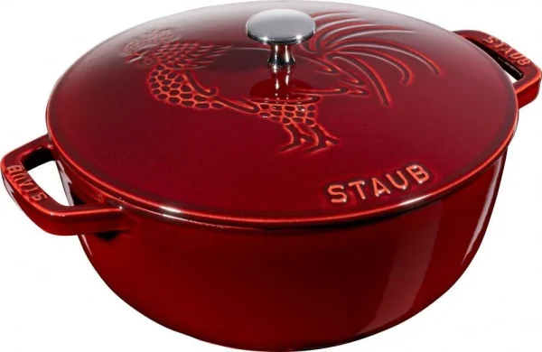 Staub Bräter La Marmite Mit Hahn-Dekor In Grenadine 1