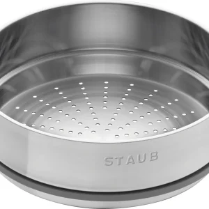 Staub Cocotte Rund Aus Gusseisen Mit Dämpfeinsatz In Schwarz 12