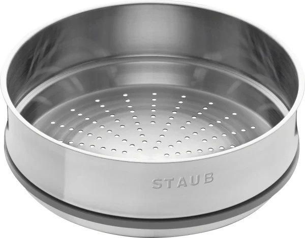 Staub Cocotte Rund Aus Gusseisen Mit Dämpfeinsatz In Schwarz 4