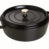 Staub Cocotte Rund Und Flach Aus Gusseisen In Schwarz 16