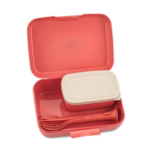 Koziol Lunch Box Candy Ready Mit Besteck-Set In Coral 9