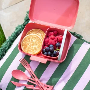 Koziol Lunch Box Candy Ready Mit Besteck-Set In Coral 13