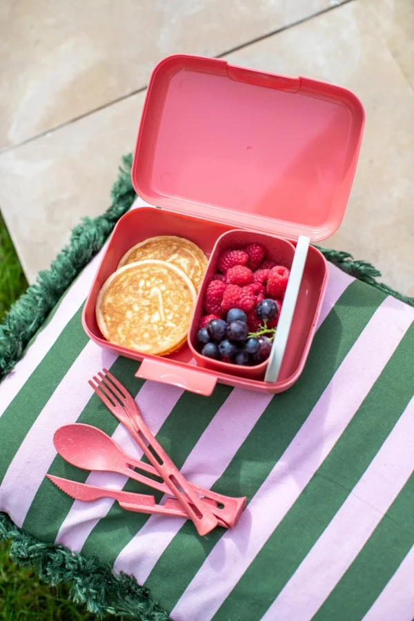 Koziol Lunch Box Candy Ready Mit Besteck-Set In Coral 5