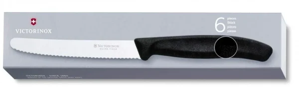 Victorinox SwissClassic Tafelmesser Standard Mit Wellenschliff, 11 Cm, Schwarz, 6-teilig 4