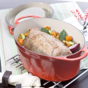 Le Creuset Saftbräter Doufeu Oval Aus Gusseisen In Kirschrot 13