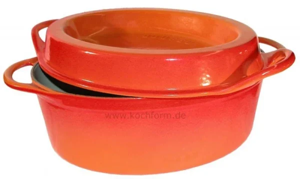 Le Creuset Saftbräter Doufeu Oval Aus Gusseisen In Ofenrot 1