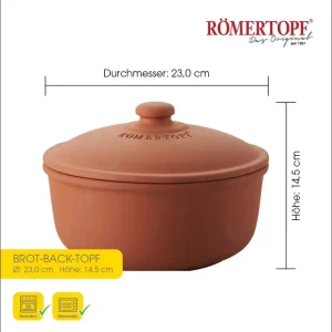 Römertopf Brot-Back-Topf Rund 18